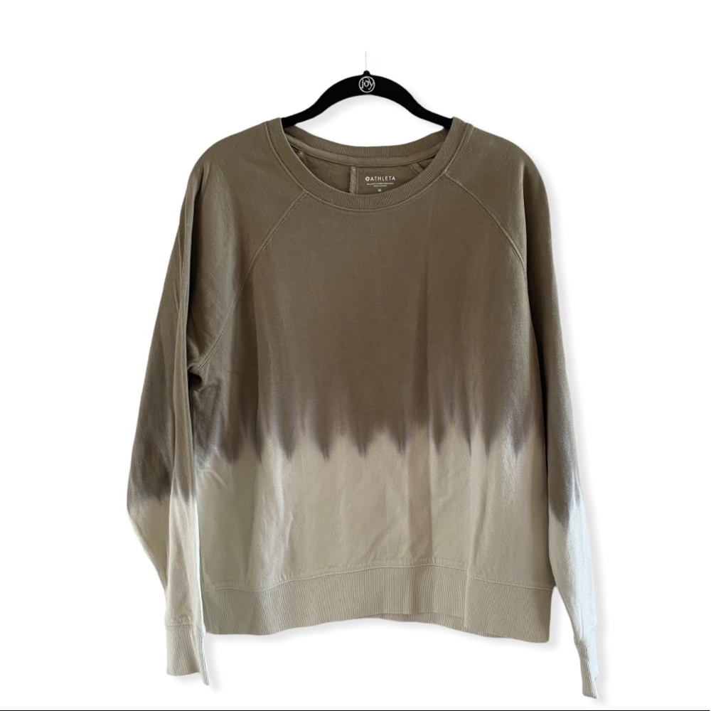 NWT Athleta Organic Cotton Sun Down Dip Dye Ombre Sweatshirt in Medium